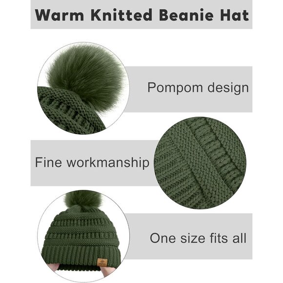 Winter Knit Set Beanie Scarf Gloves Warm Accessories for Men Women - Picture 3 of 6